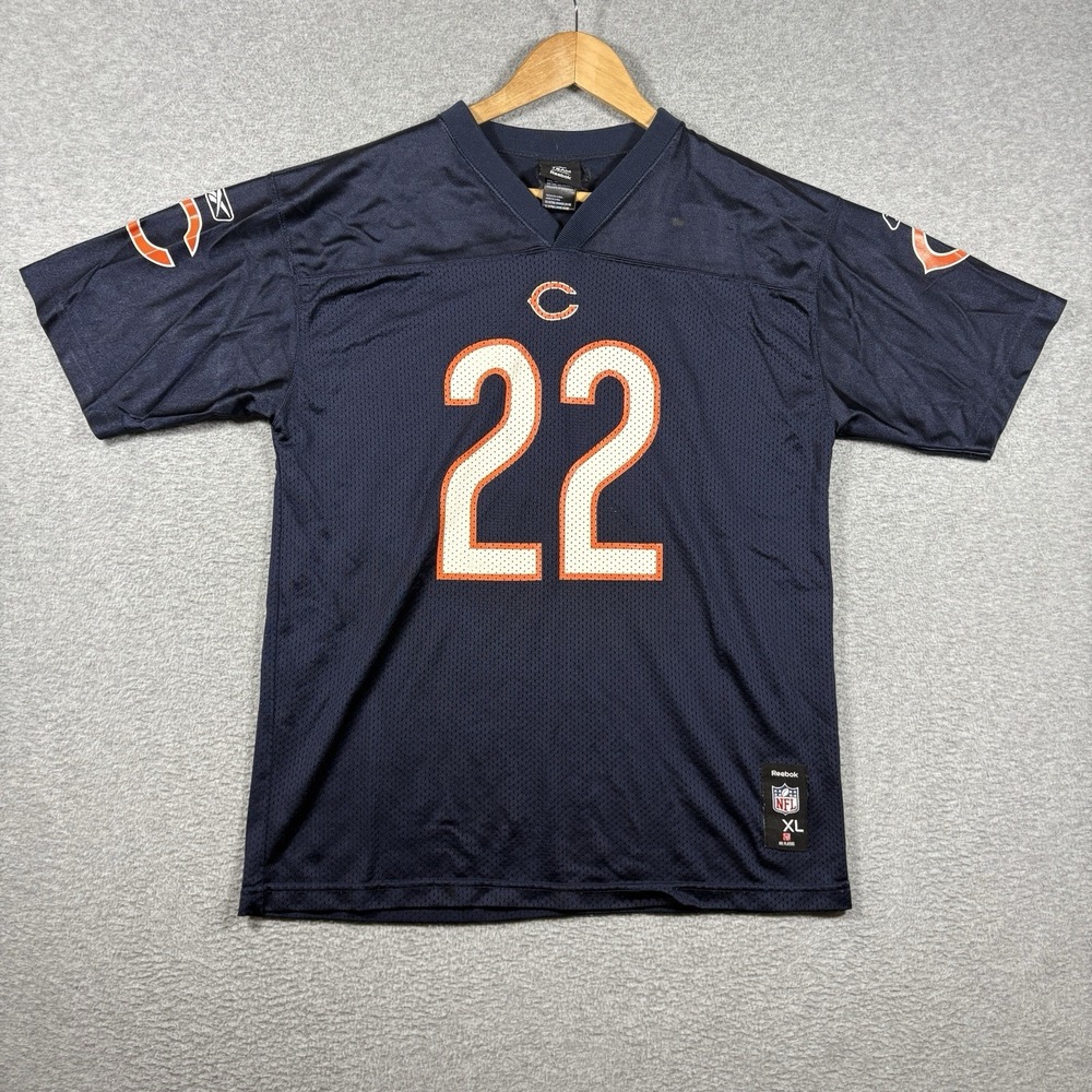 ⁠Vintage Reebok Chicago Bears Matt Forte #22 NFL Jersey Men M Youth XL Navy Blue